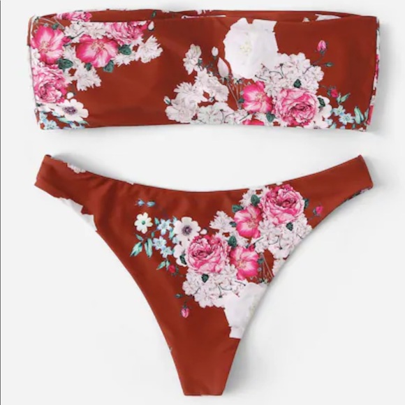 LAST SET SALE Bandeau + Cheeky High Rise Swim Suit - Picture 2 of 5